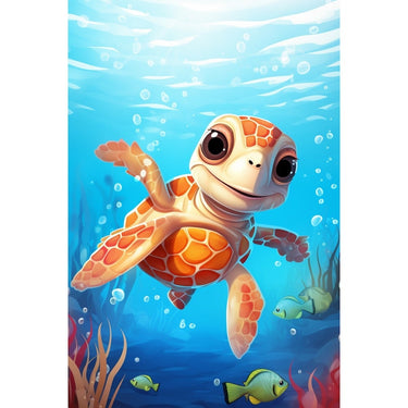Blue Sea Turtle Canvas